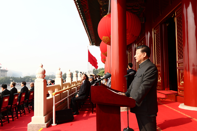 10月1日上午，慶祝中華人民共和國成立70周年大會(huì)在北京天安門廣場(chǎng)隆重舉行。中共中央總書記、國家主席、中央軍委主席習(xí)近平發(fā)表重要講話。